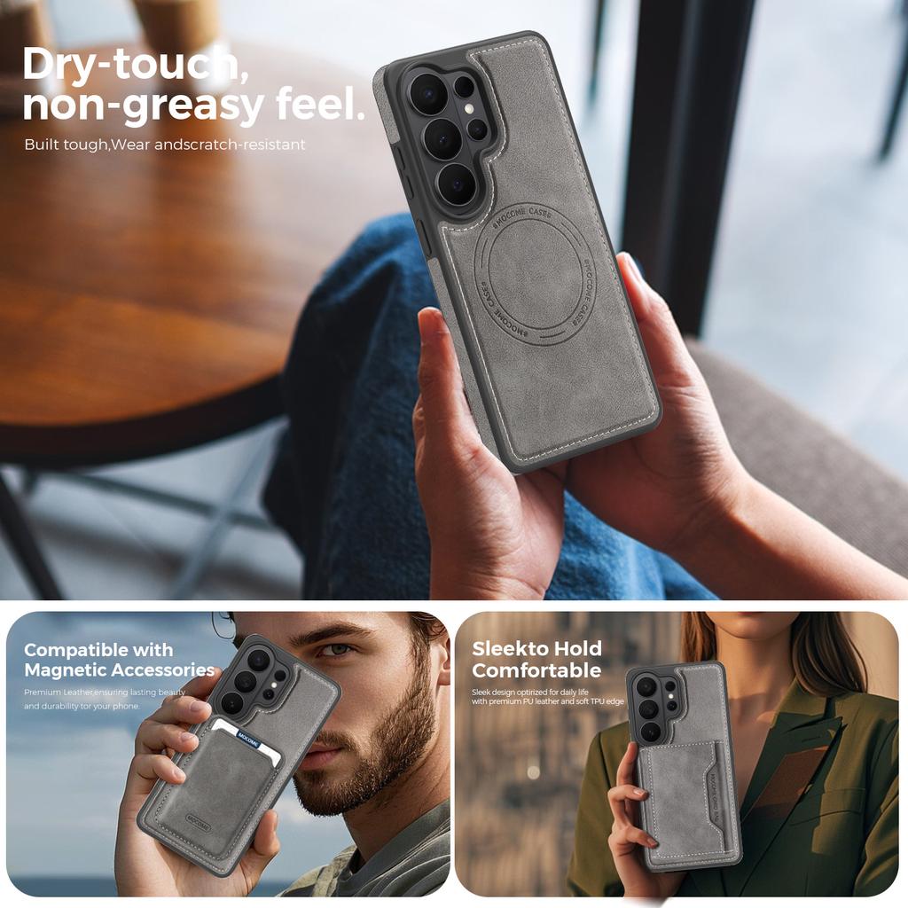 Retro Leather For Magsafe Case For Samsung Galaxy S26 S25 Edge S24 FE S23 S22 Plus Ultra A57 A37 A17 A56 A36 Magnetic Back Cover