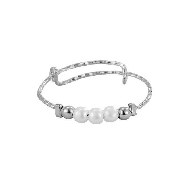 

925 Sterling Silver Jewelry Three Pearls Beads Ball Hoop Earrings for Women Wedding Party Jewelry for Girls Friend Gift resizable серебряный