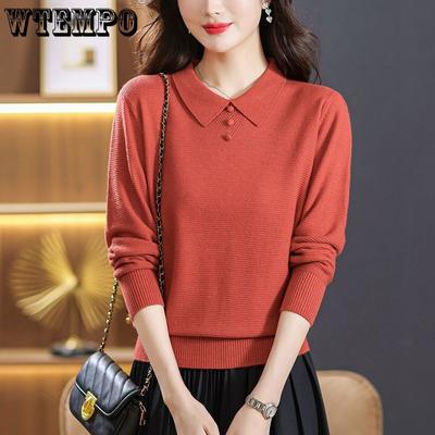 Herfst Winter Dames Nep Tweedelig Kleurblok Half Hoge Hals Los Veelzijdig Warm Modetrend Gebreide Trui