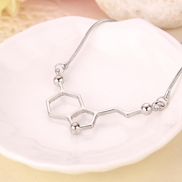 Dopamine Molecule Necklace: Popular Science Jewelry for Students - Love Equation Design