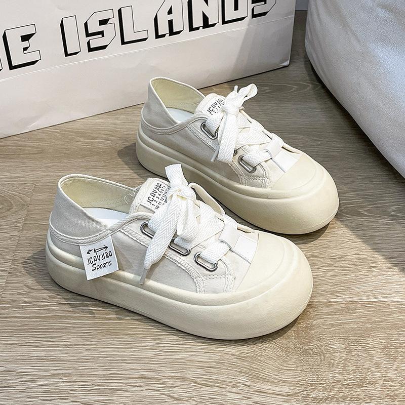 Парусиновые туфли женские повседневные туфли на толстой подошве универсальные нишевые — фото 6