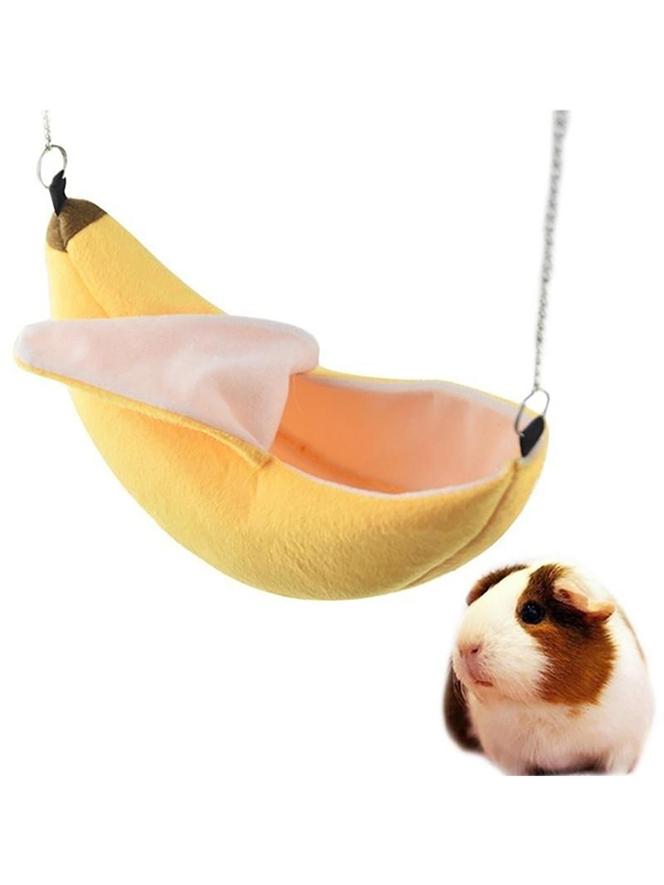 

Банановый гамак для хомяка, зимний теплый подвесной гамак-подвесное гнездо, подвесная кровать-качели в форме лунной лодки жёлтый