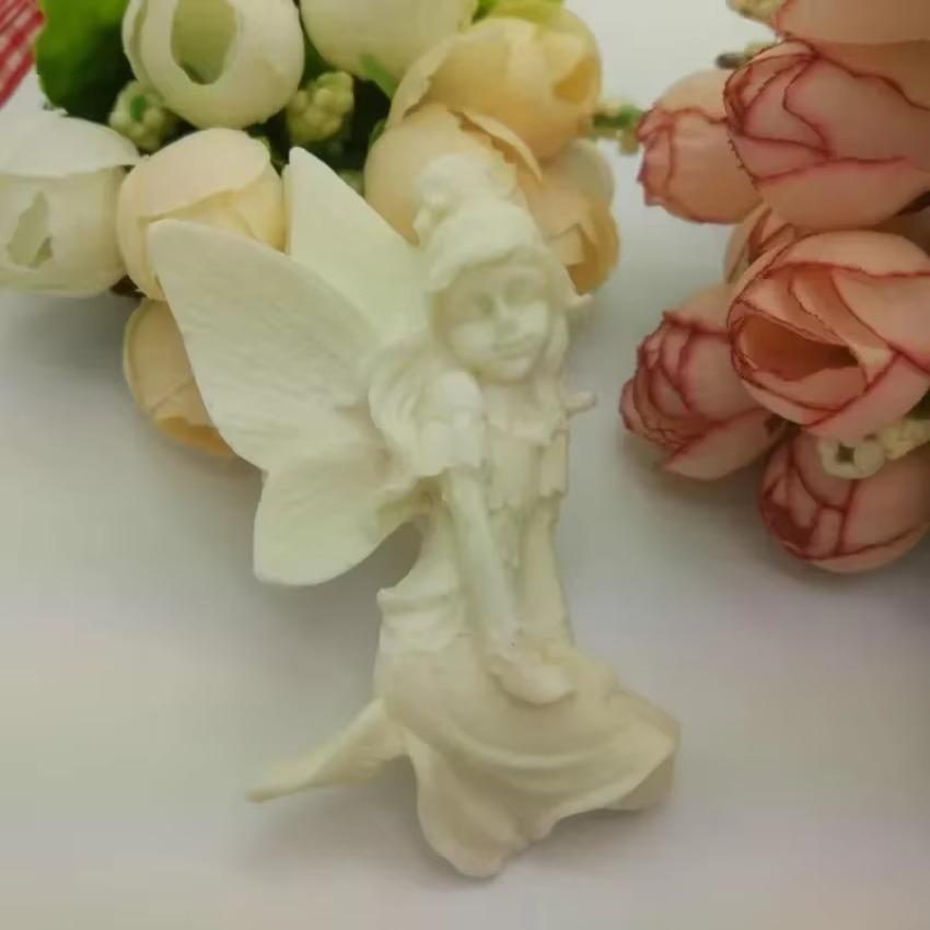 Silicone Handmade Soap Mold Fondant Cute Creative Fairy Shaped Flower Cake Chocolate Mold Ice Cream Mold Soap Making Accessory