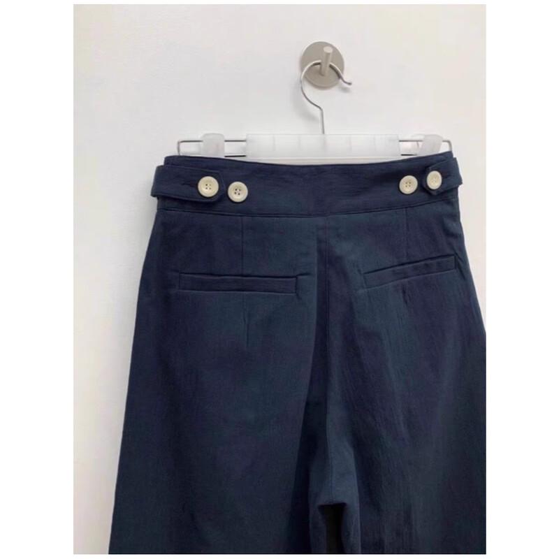 Zuose Women's Navy Wide-Leg Trousers