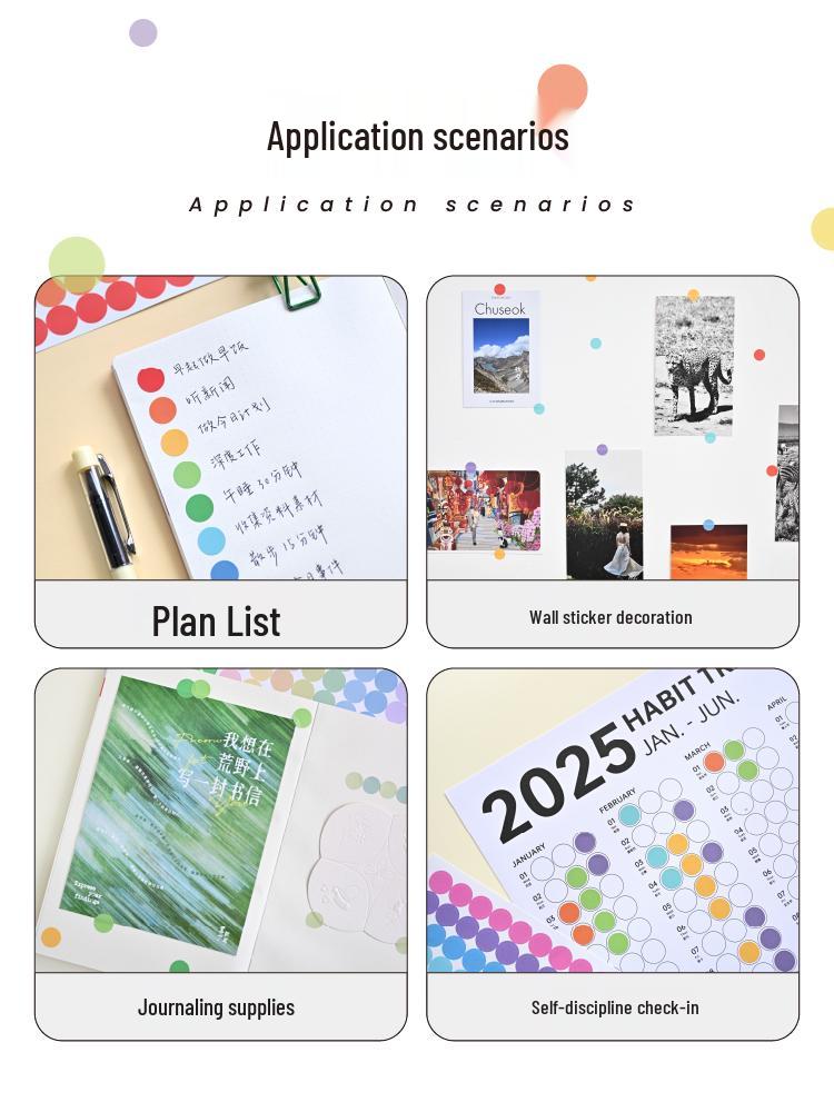 Colorful Self-Adhesive Numbered Dot Stickers for Kids - Round Index Labels for Kindergarten