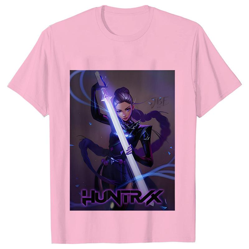 Movie KPop Demon Hunters Graphic Print T-shirt Rumi Mira Zoey Tshirt Saja Boys T Shirts Men's Women's Fashion Trend Streetwear