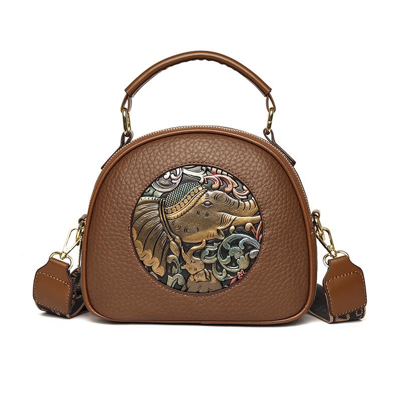 Artistic Traditional-style Crossbody Bag, Fashionable Multi-layer Bag, Wide Shoulder Strap, Single Shoulder Crossbody Bag