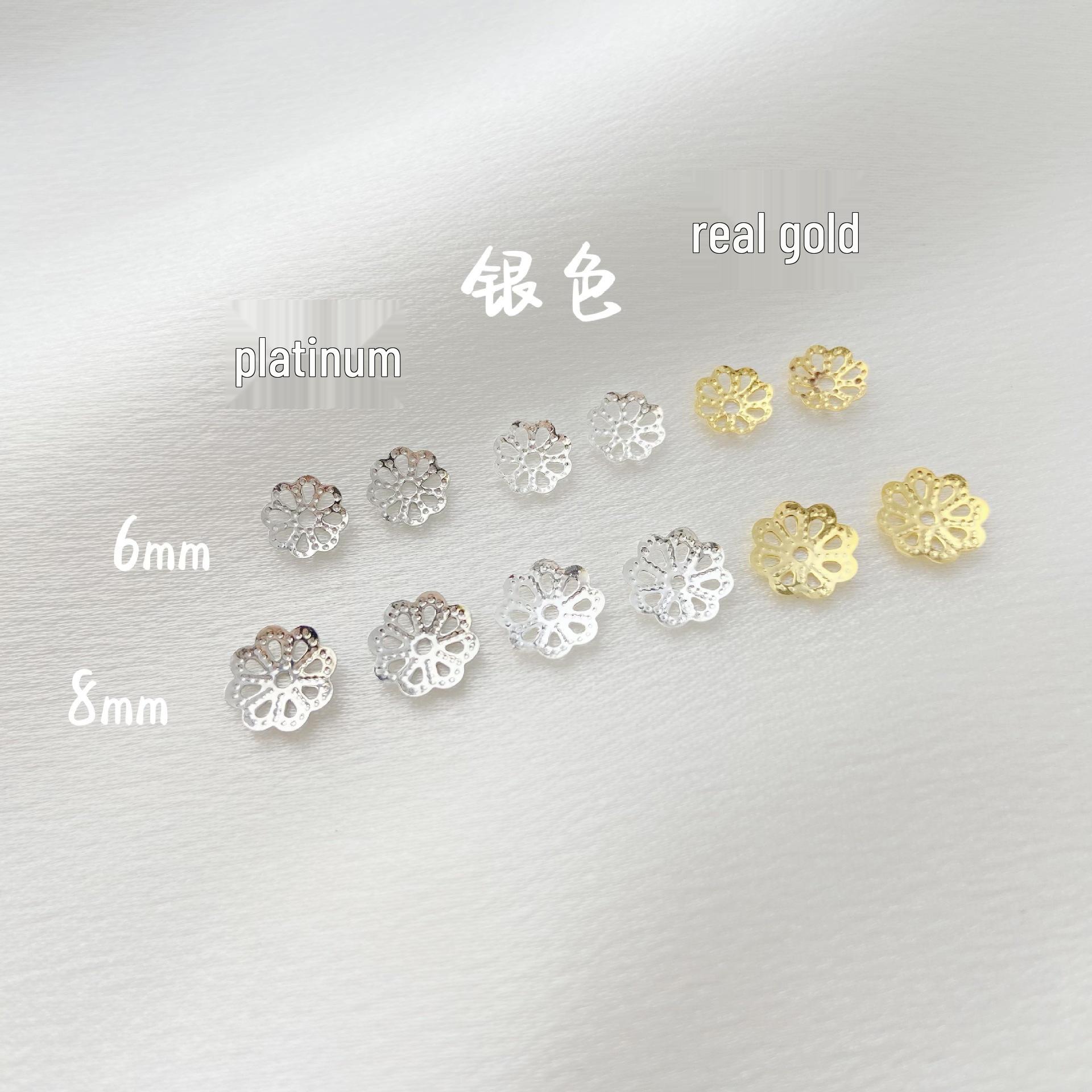 

18k Gold-Filled Hollow Flower Cup Bracelet & Jewelry Spacer Beads 6mm Real Gold (10 pcs)