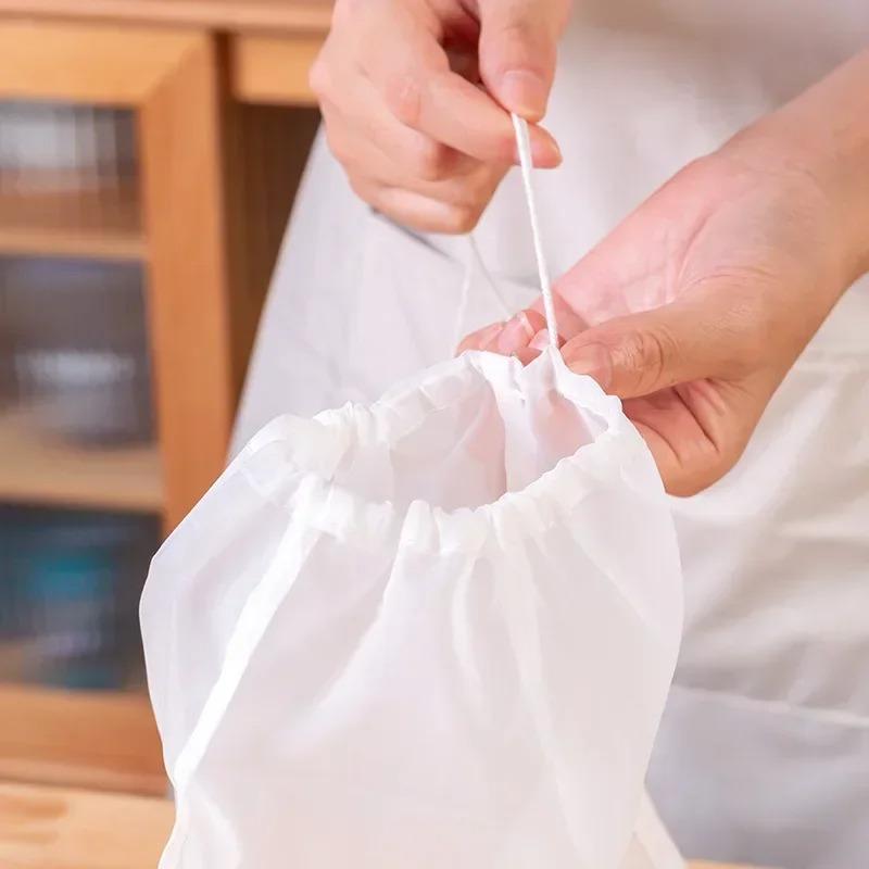 1/2 Piezas Bolsas Reutilizables para Leche de Nueces Coladores Bolsa de Tela de Queso de Nylon Sin Blanquear Filtro Fino de Malla para Queso Yogurt Alimentos Colador de Cocina