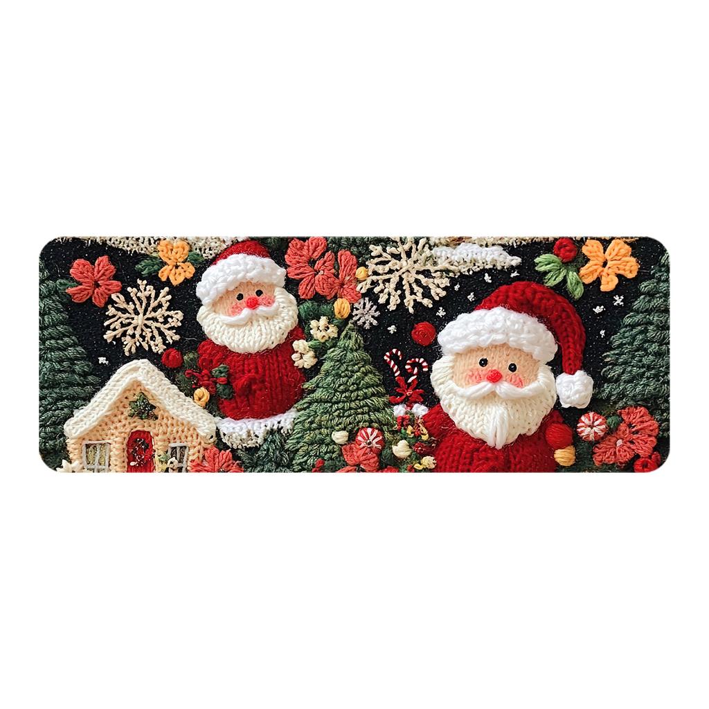 Christmas Kitchen Anti-slip Mat Carpet Flannel Doormat