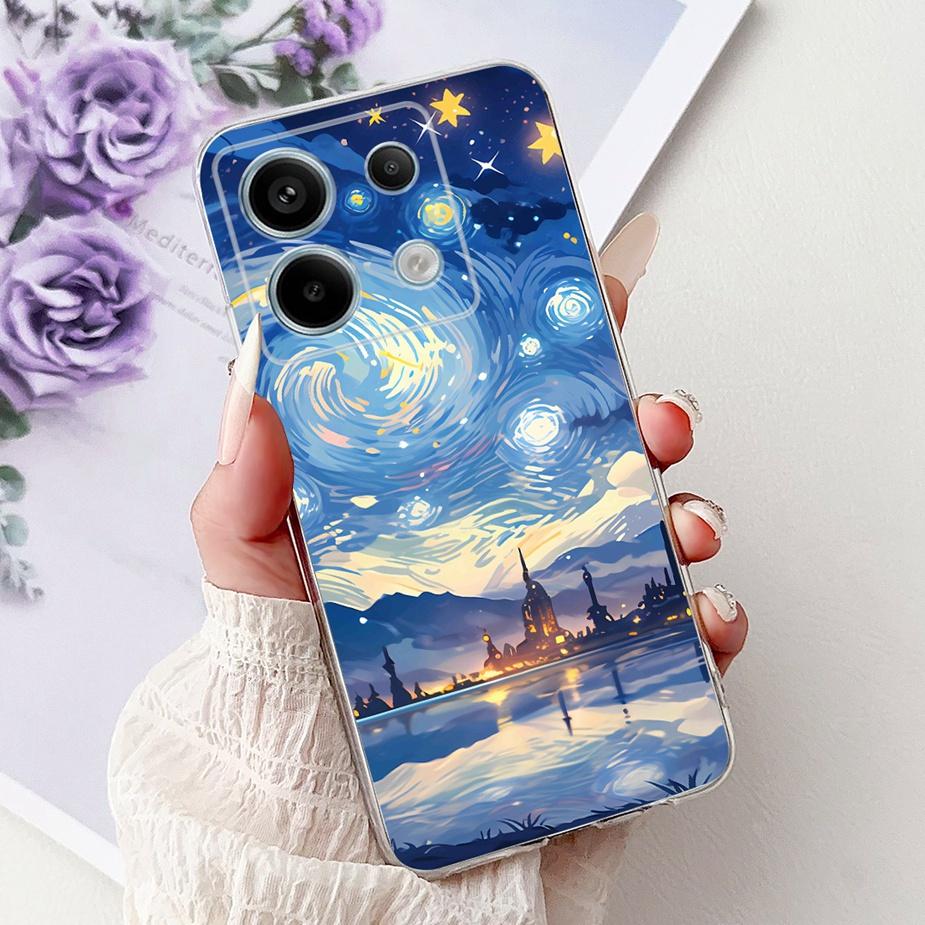 For Xiaomi Redmi Note 13 4G Case Note13 Pro New Fashion Painted Cover Soft Silicone Phone Case For Redmi Note 13 Pro Plus Fundas