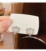 Cute Romantic Opal Heart Stud Earring for Women New Trend Multilayer Rhinestone Korea Earring Jewelry Accessories Girls Gift