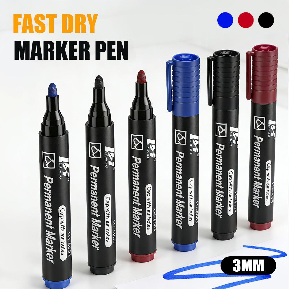 3mm Waterproof Oil-Based Large Tip Marker - Fade-Resistant, Non-Erasable, Convenient Large Capacity Pen