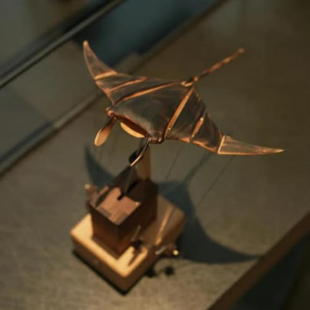 Artificial Wooden Electric Biomimetic Ray Ornament, Wooden Ray Automaton