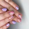 Quadratische Aufklebenägel Blume Falsche Nägel Aufklebenägel in 12 Größen, 24 Stück Französische Nagelspitzen für DIY Nagelkunstdekorationen