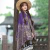 Jacquard tassel shawl spring and autumn thickened large cotton and linen women's shawl scarf dual-purpose