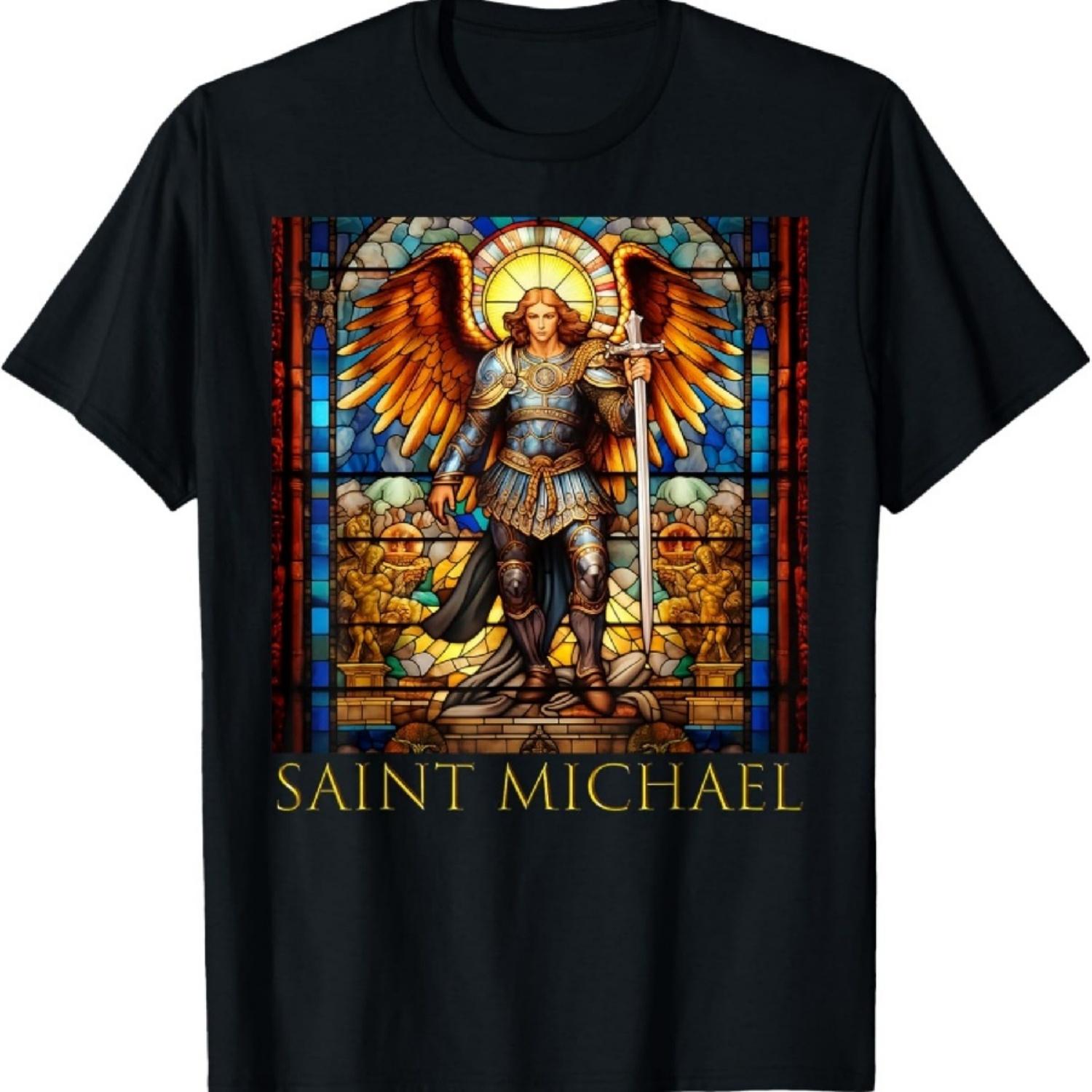 Erzengel Michael T-Shirt2 L schwarz