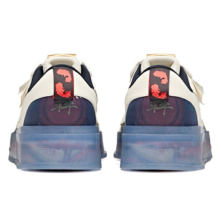 Anta Life Collection Lightweight Abrasion Resistant Low Top Skateboard Shoes Men's White Black Red 912118030-1