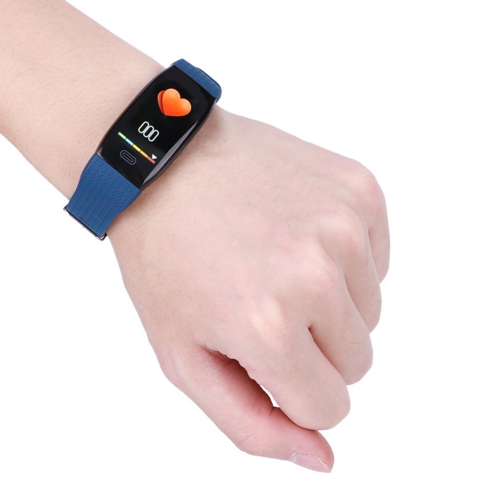 Smart Sportarmband Schrittzähler Sportuhr Multifunktion Herzfrequenz Körpertemperaturblau