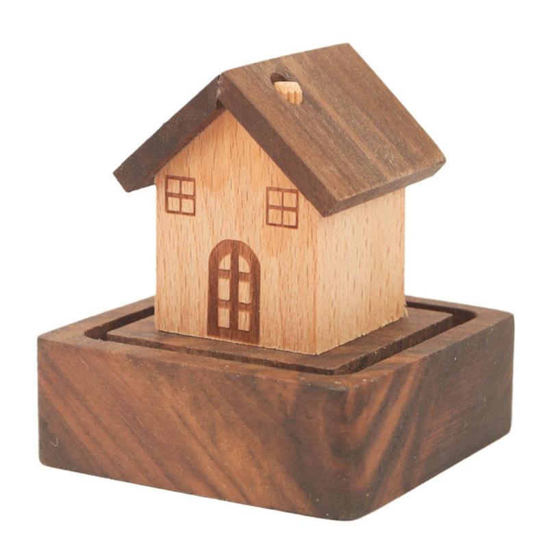 Creative Black Walnut Wood Natural Diffuser Fragrance Lingers Essential Oil Reed Diffuser Wooden Small House Ornaments