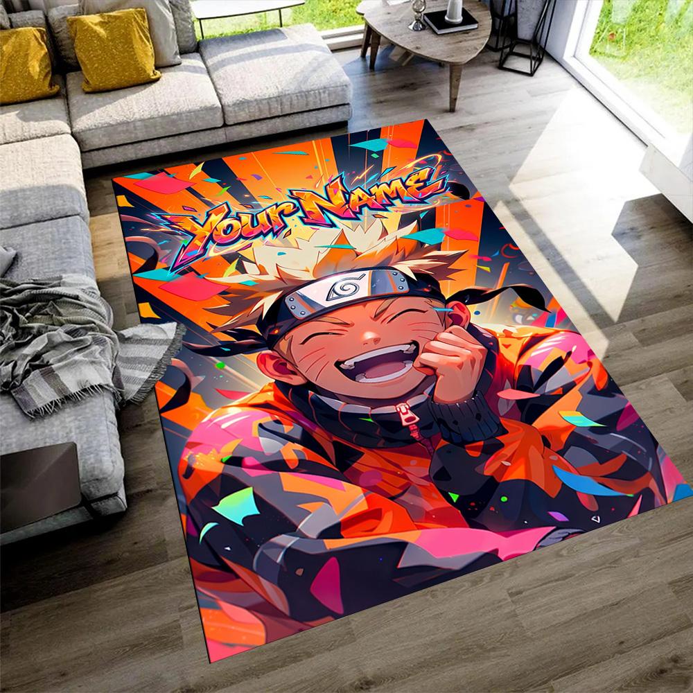 Naruto Character Customizable Name Floor Mat Design for Playrooms Study Room Outdoor Decorate Room Anti-slip Rug Office Home Decor