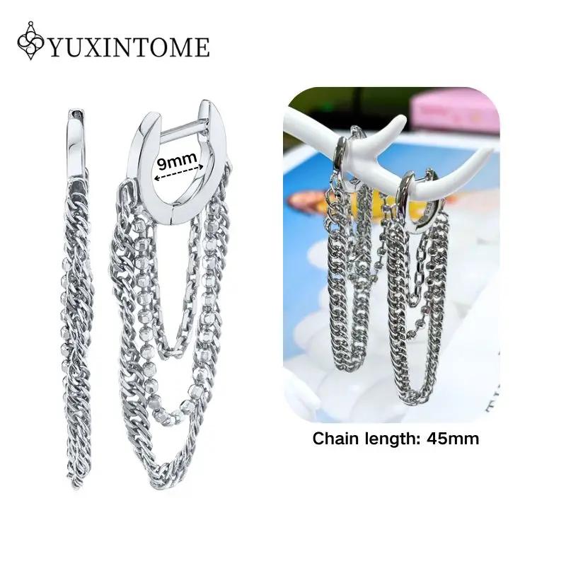 925 Silver Ear Needle Crystal White Zircon Silver Series Tassel Drop Earrings Luxury Fashion Party Jewelry Accessories