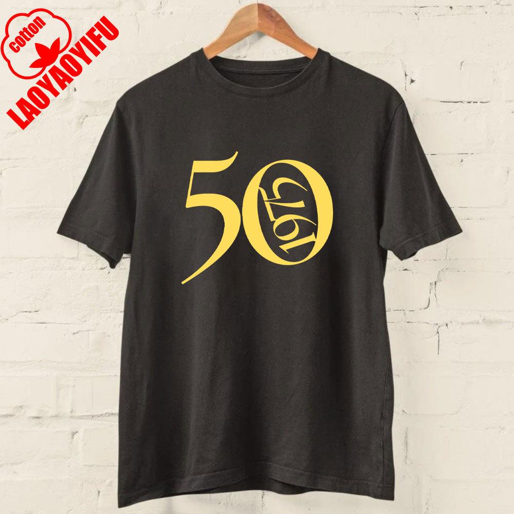 50th Birthday T Shirt 2025 1975 A Legend Was Born Retro Heavy Metal Rock Music Style Fiftieth Gifts for Him Personality Tops