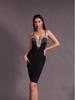 Sexy Strapless Diamond V-neck Bodycon Dress - Elegant Evening Gown