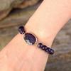 Women's 8mm Amethyst Elastic Natural Stone Beaded Bracelet, Popular European and American Handmade Jewelry