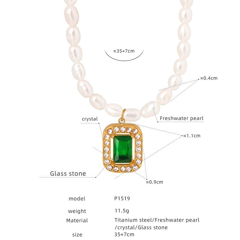LT-P1521 New Retro Style Light Luxury French Pendant Necklace Titanium Steel 18K Gold/Silver Plated Zircon Heart Shape Jewelry