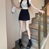 2024 Summer Black A-Line High Waist Skort - Slimming Design for Women