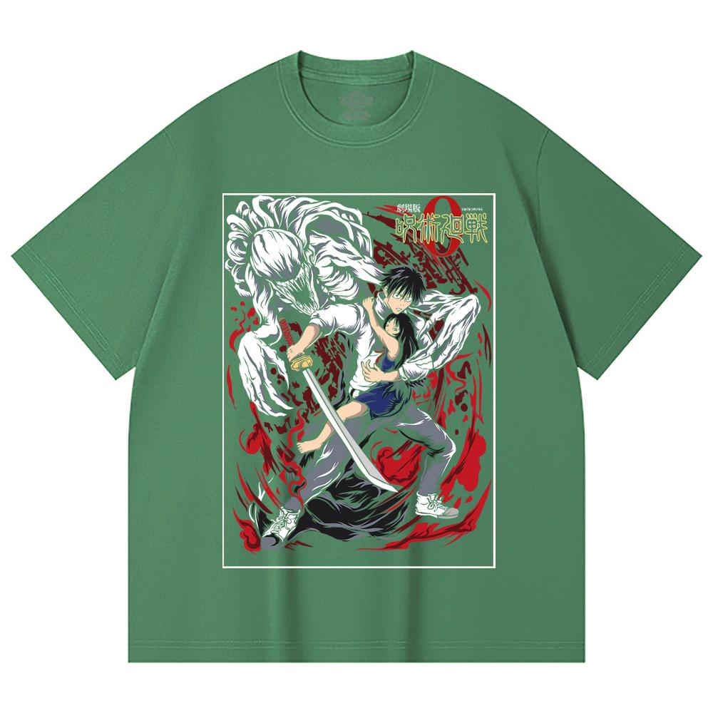 230 Gsm 100% Cotton Jujutsu Kaisen V65 Yuta Print Unisex Heavy Cotton T Shirt