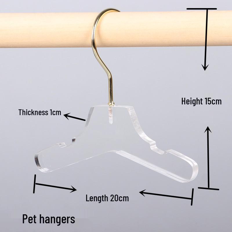 Transparent Acrylic Lingerie Hanger with S-Shaped Hook for Clothes, Fabrics, and Children's Wear.
