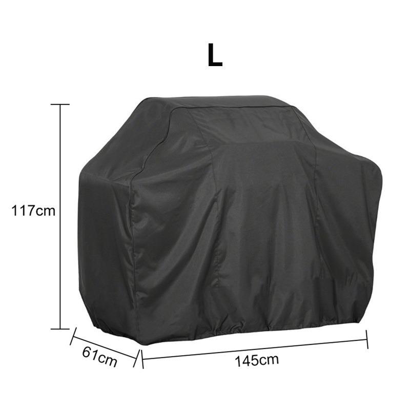 Black Waterproof BBQ Cover Outdoor Barbecue Protection Heavy Duty Anti Dust Rain Barbeque Gas Grill Protective Cover SKFJ001