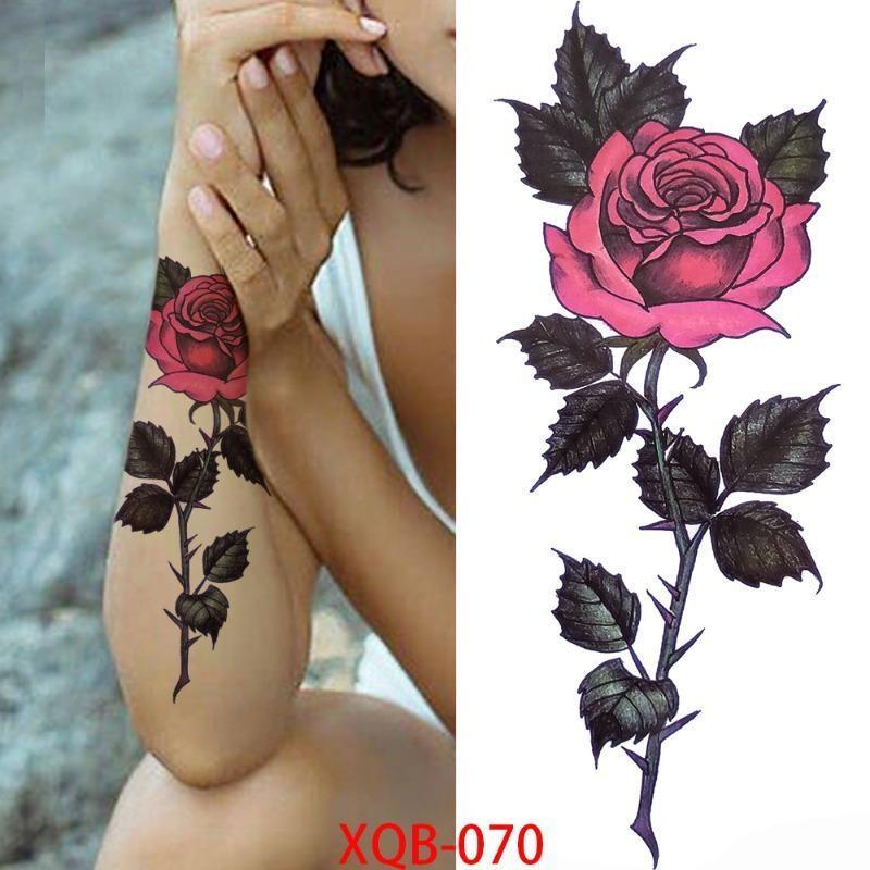 1 PC 210*114MM Waterproof Temporary Tattoo Sticker Spider Flash Tattoos Sanskrit Tiger Flower Body Art Arm Fake Tatoo For Women Men