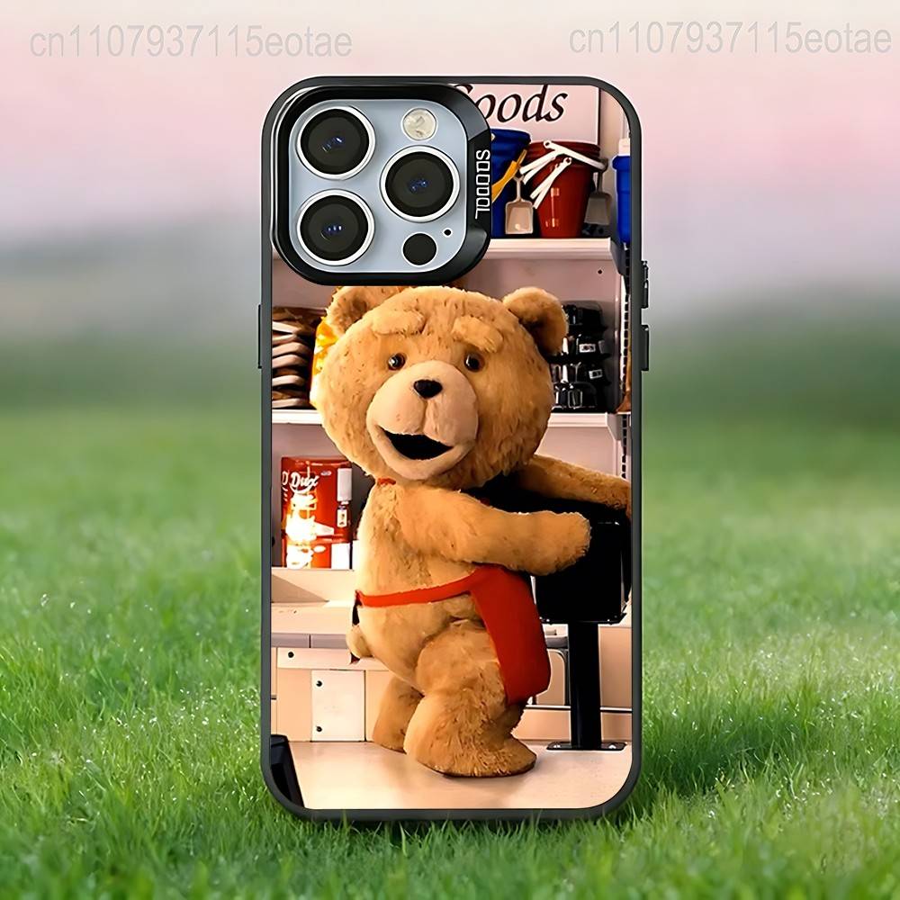 Teddy Bear Movie T-Ted Black Phone Case Compatible with iPhone 17 16 15 14 13 12 11, Pro, Max, Plus, E, Air, Mini