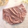 Women's Luxurious Lace Seamless Breathable Ice Silk Mid-High Waist Triangle Panties