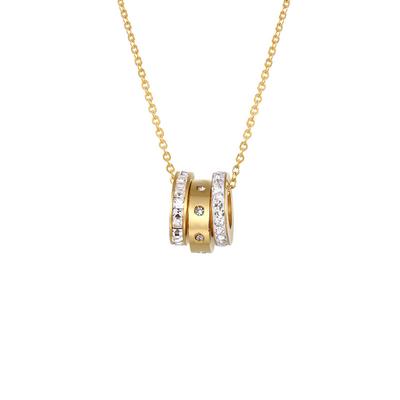 Small And Exquisite Three Zircon Circle Pendant Necklaces For Women High Quality Stainless Steel Love Necklace Birthday Gift