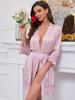 Pigiama da donna in raso di seta ghiacciata con bordo a fungo, farfalla, primavera, sexy, camicia da notte, atmosfera dolce, accappatoio, abbigliamento da casa
