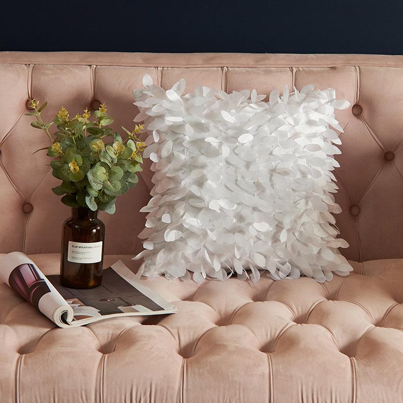 

Multi color three-dimensional leaf car pillow cover, living room, hotel lobby sofa, pillowcase, silk backrest cover