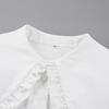European Winter French-Style Peter Pan Collar Shirt for Women - Trendy White Commuting Top