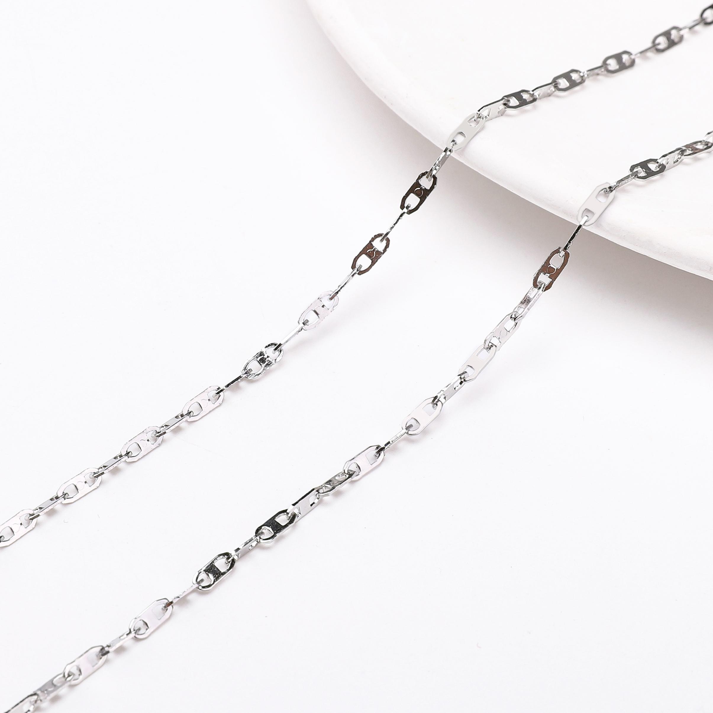 

1 метр цепи из нержавеющей стали кубинская звеньевая цепь базовая панк цепь для самостоятельного изготовления ожерелья браслета ювелирных изделий 2mm