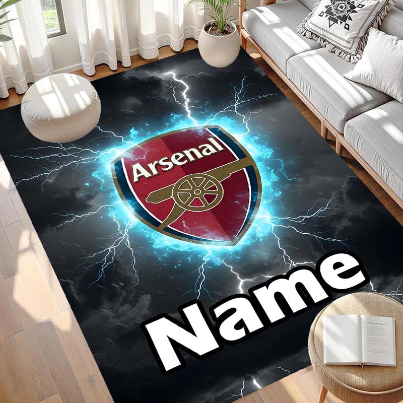 Tappeto Personalizzato con Nome Squadra di Calcio F.C, Tappeto Versatile per Arredamento Casa, per Sala Giochi, Appartamento, Balcone, Ingresso, Corridoio Regalo
