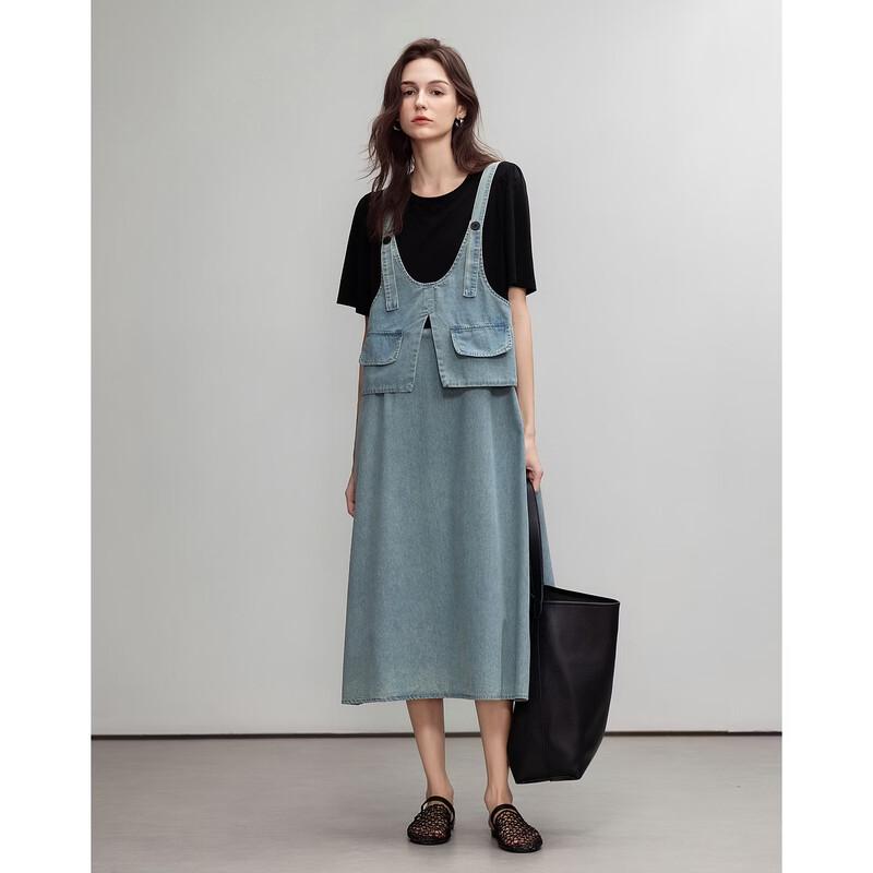Robe Tricot Patchwork en Denim Coton Demana