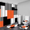 4-teiliges Duschvorhang-Set mit rutschfester Badematte, Toilettendeckelbezug, Kontur-Teppich & 12 Haken, Badezimmer