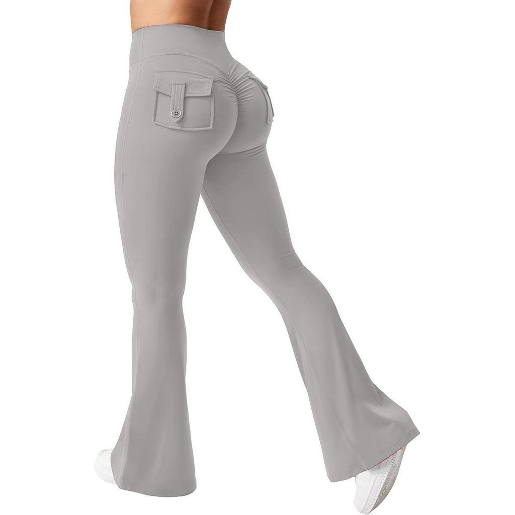 Leggings Femininos Super Elásticos com Estampa Imitação de Brocado, Flare e Slim