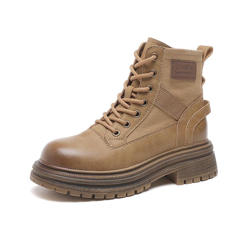 

Autumn and winter new women s medium and high help round head side zipper fashion Martin boots casual fashion simple short boots women 2025 40