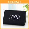 Elegant Imitation Wood Led Display Alarm Digital Triangular Desk Clock With Thermometer
