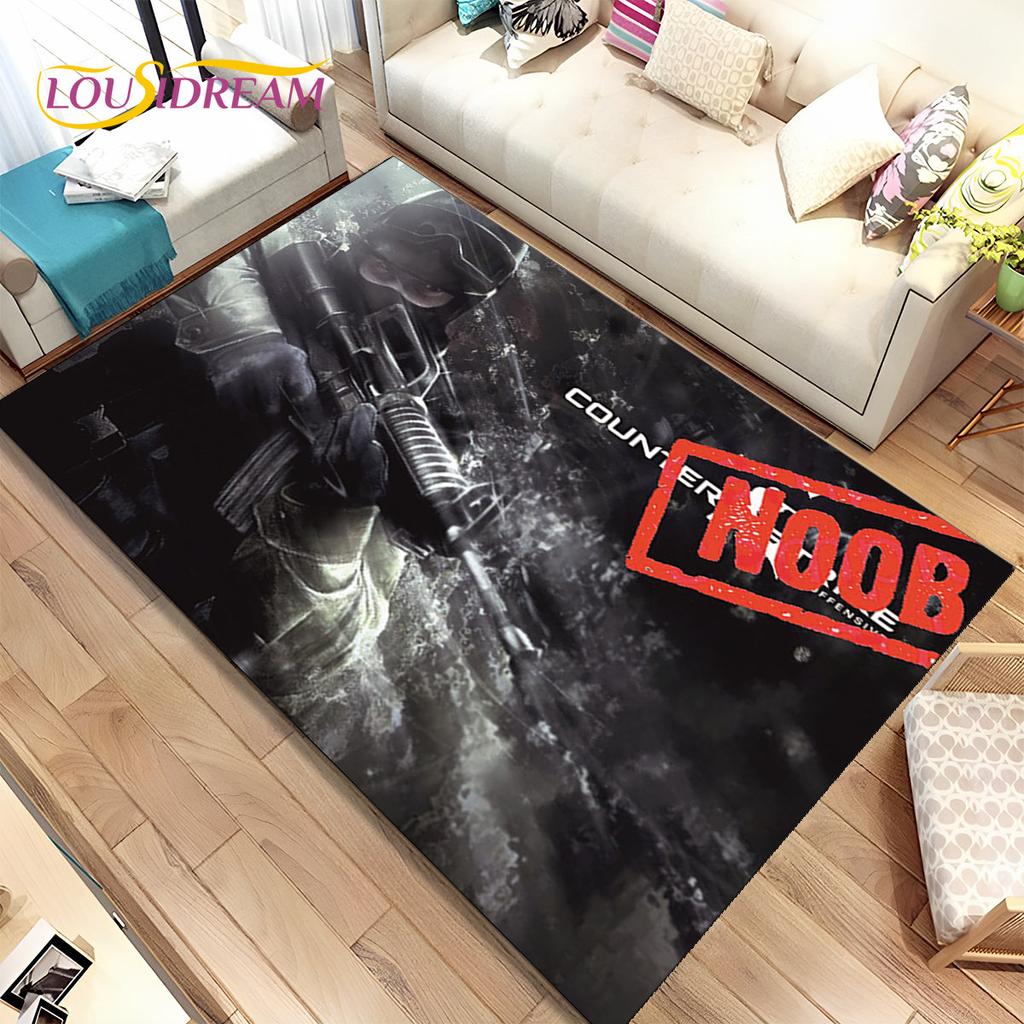 CS GO,Game Gamer,Counter Strike Area Rug,Carpet Rug for Home Living Room Children Bedroom Sofa Doormat Decor,Non-slip Floor Mat