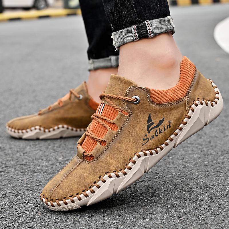 High Quality Genuine Leather Men Shoes Set foot Casual Handmade shoes Slip On Men Loafers Men Flats Moccasins Shoes Plus Size